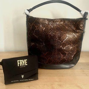 FRYE MELISSA METALLIC SCALE LEATHER HOBO BAG